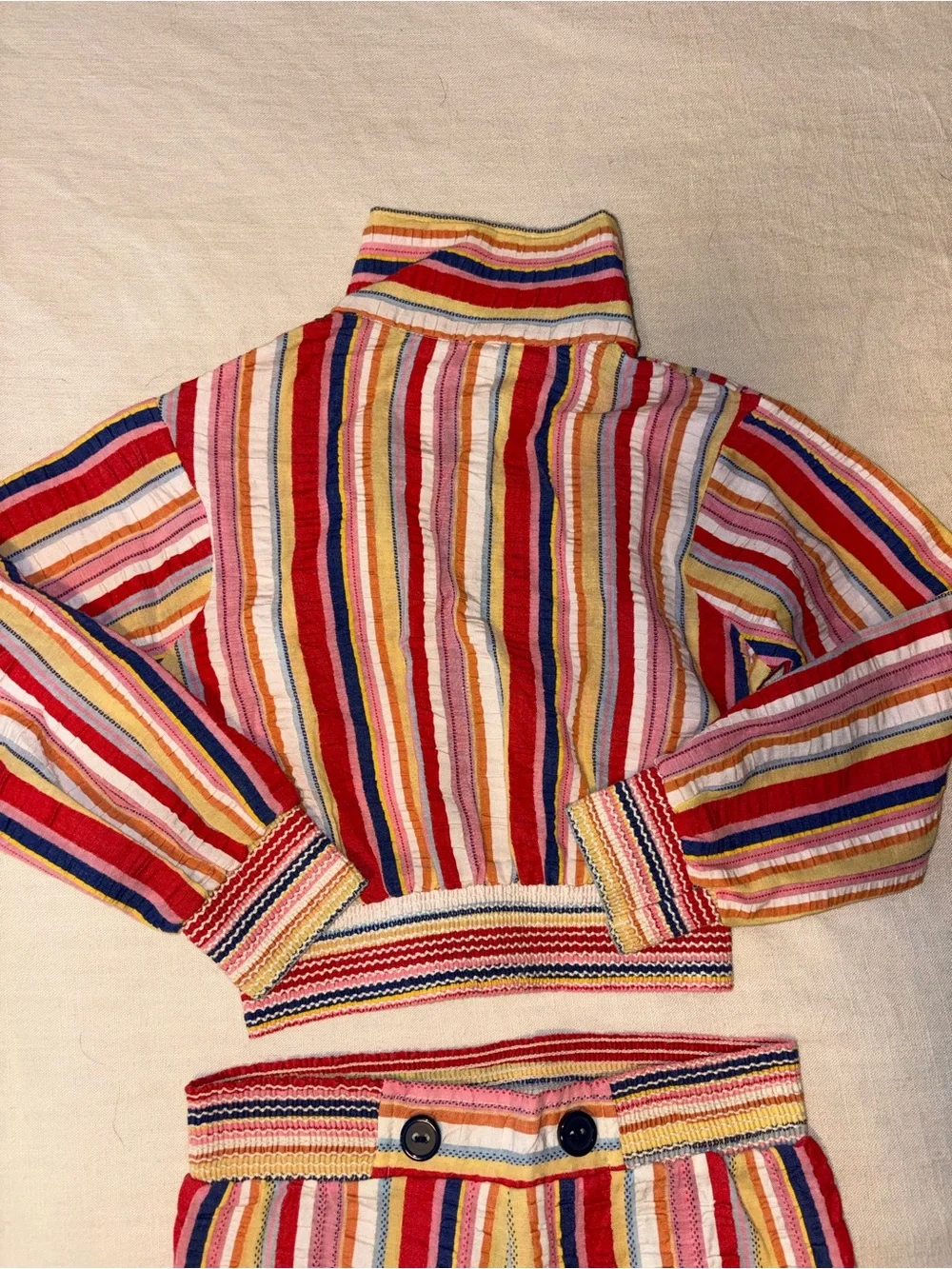 Vintage 2 peice set Striped Wide-Leg Pants in Multi-Color girls size 6